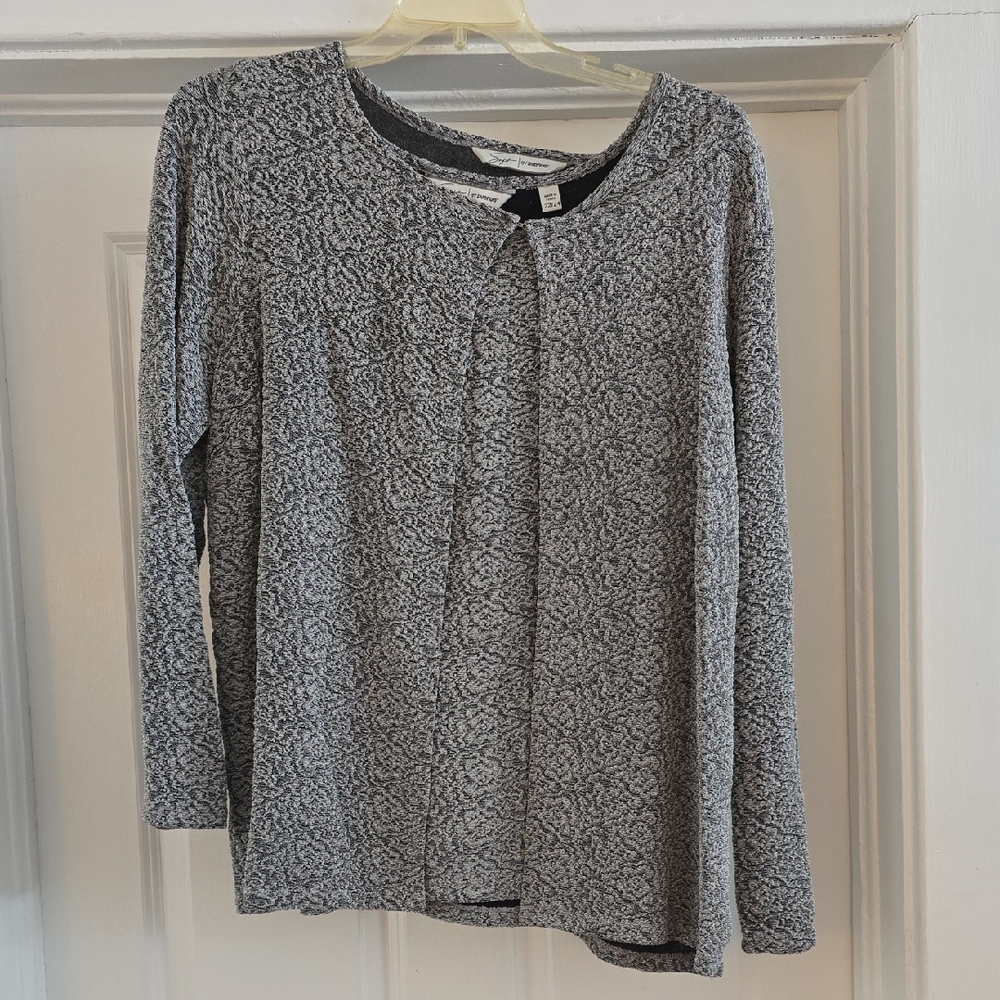 VGUC - Soft by Avenue Black and White Long Sleeve Cardigan 2pc Set, Sz 22/24